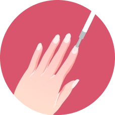 4. Apply glue or glue tabs on your nail according to the size