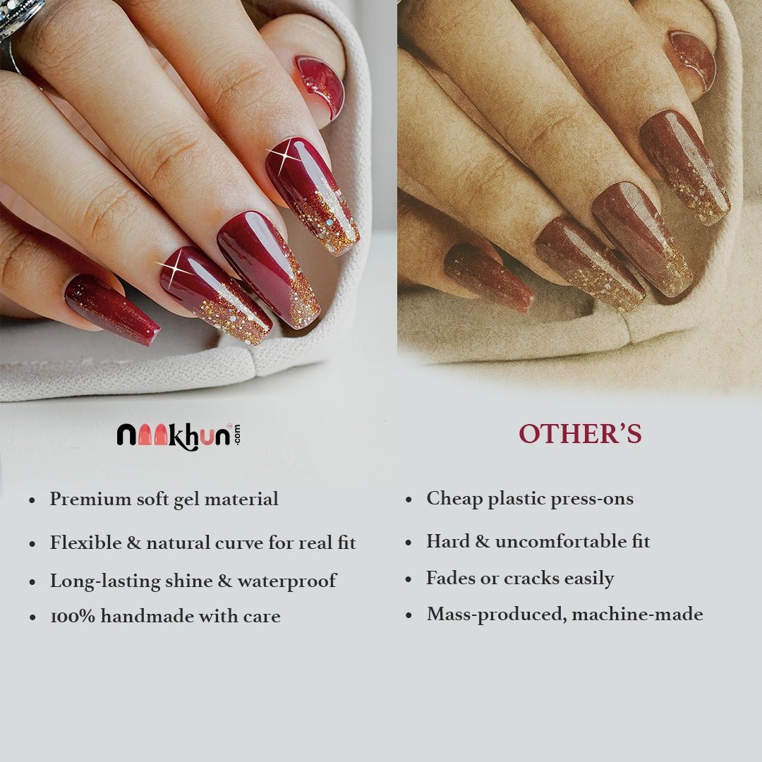 Difference between soft gel nails and plastic press-on nails