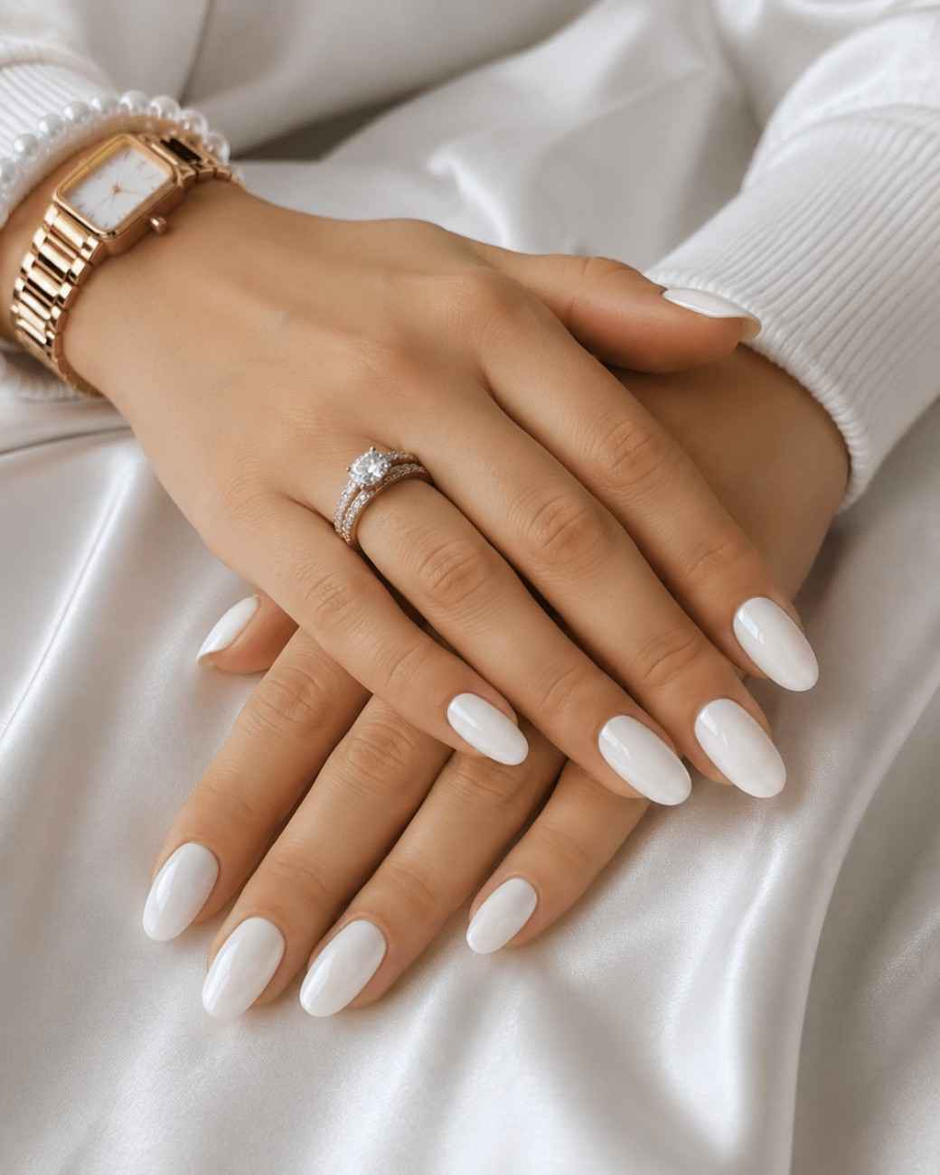 Angel White reusable soft gel press-on nails by Naakhun