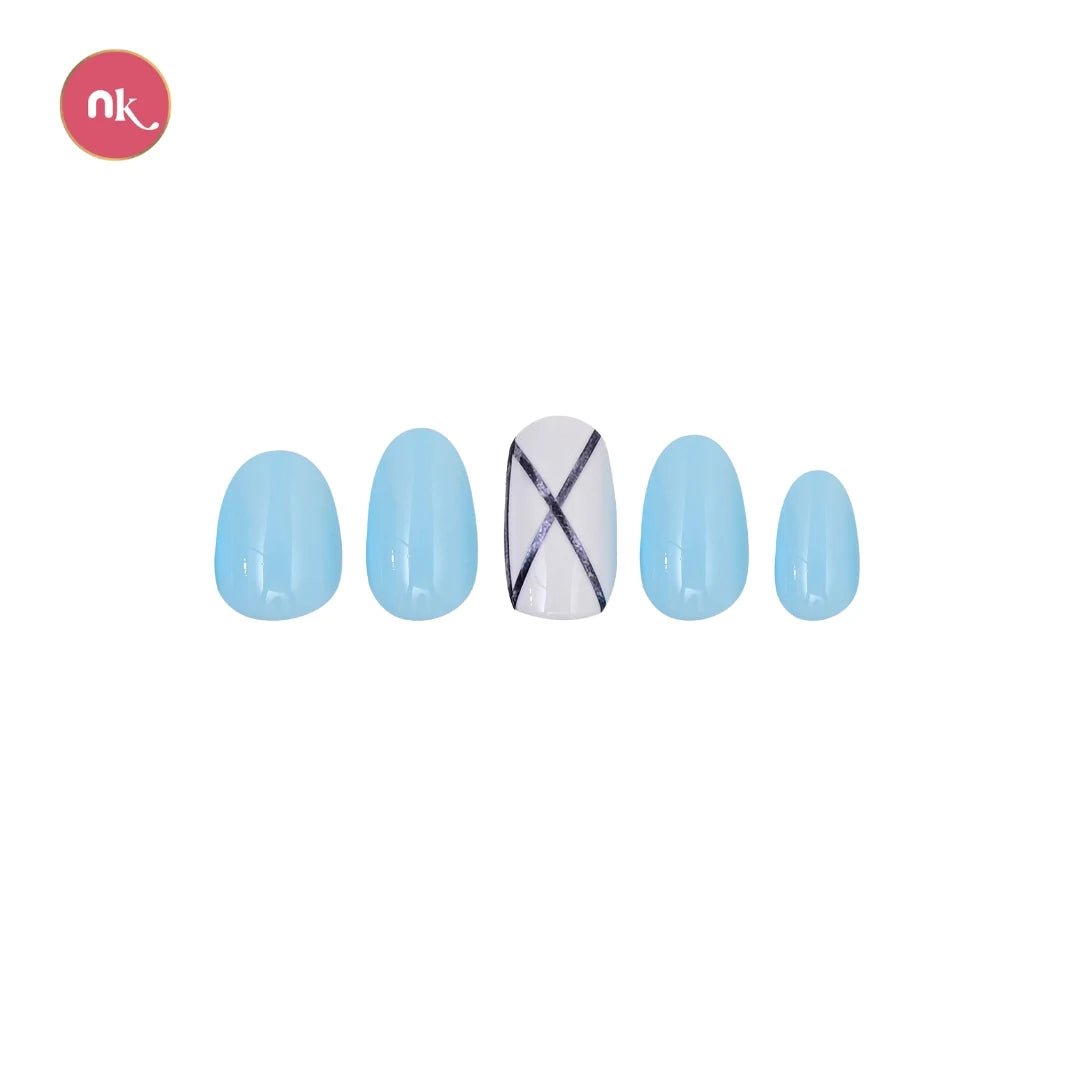 Shop sky blue nails with white online in india
