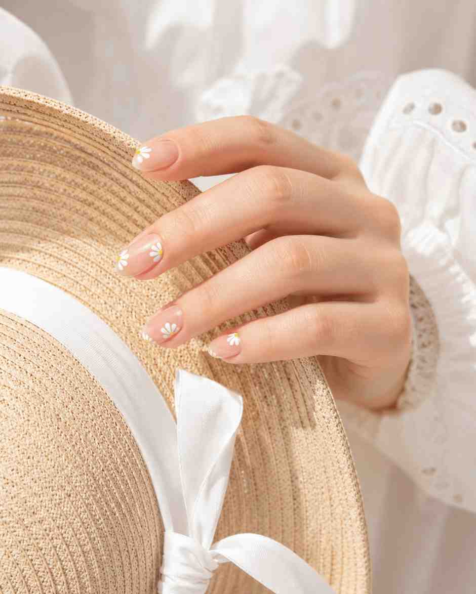 Close-up of Bloom Touch premium handmade press-on nails