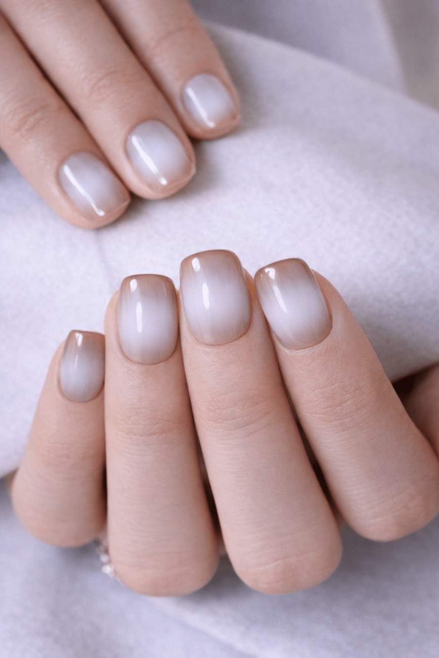 Caramel brown press-on nails with glossy salon-quality finish