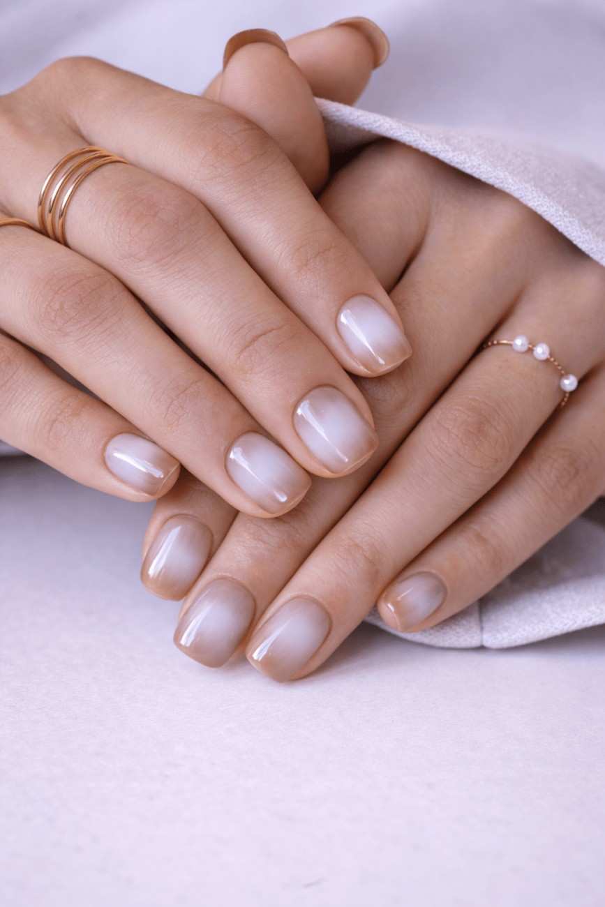 Brown Sugar handmade reusable soft gel press-on nails with warm caramel brown finish by Naakhun
