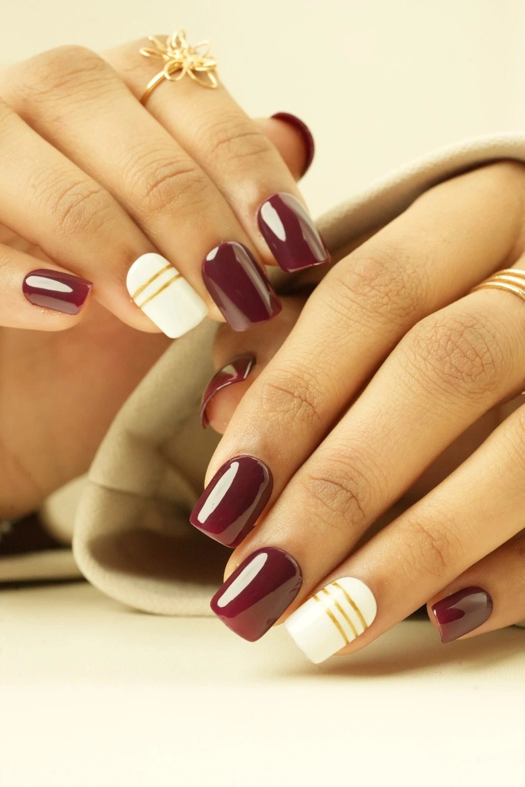 buy maroon red soft gel press on nails
