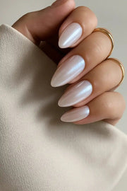 Crystal Veil handmade reusable soft gel press-on nails with a crystal-inspired shimmer finish by Naakhun