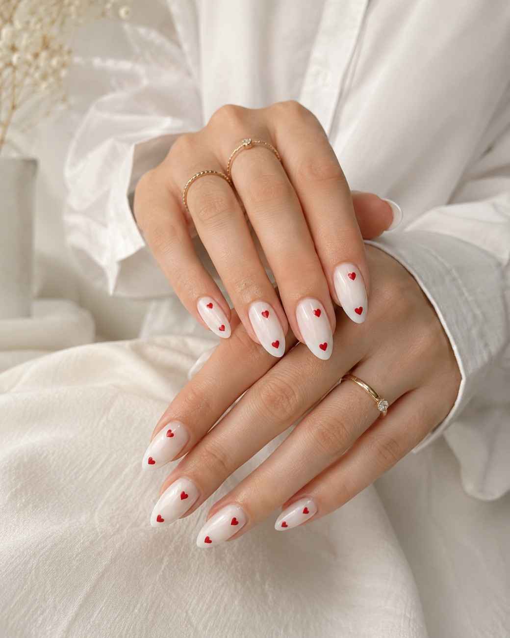 Front view of Cupid White press-on nails featuring a timeless white nail design.