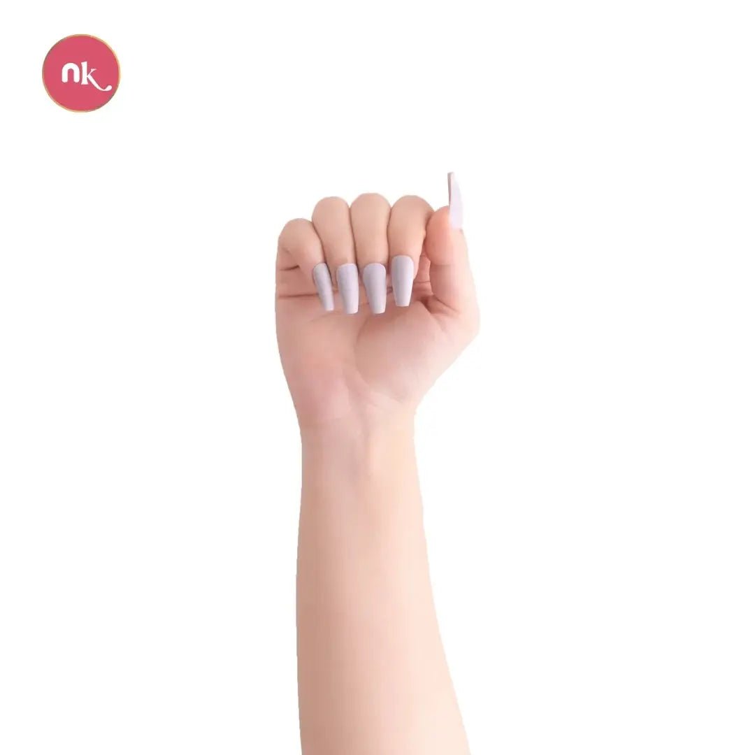 Close-up of Dream Dazzles nails highlighting sparkling details and glossy finish