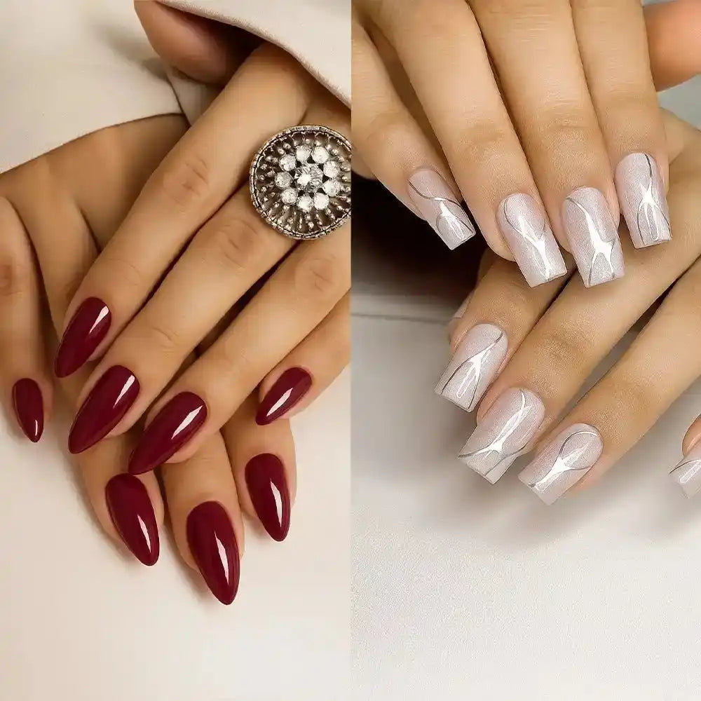 Glam Party Bundle featuring glamorous handmade soft gel press-on nails by Naakhun
