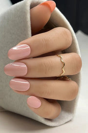 Latte Love handmade soft gel press-on nails with a creamy nude latte finish by Naakhun