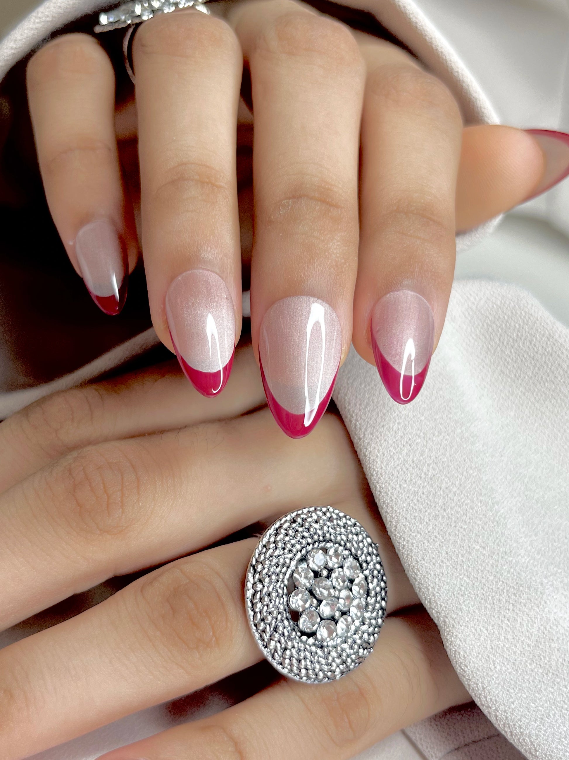 nude cat eye soft gel press on nails