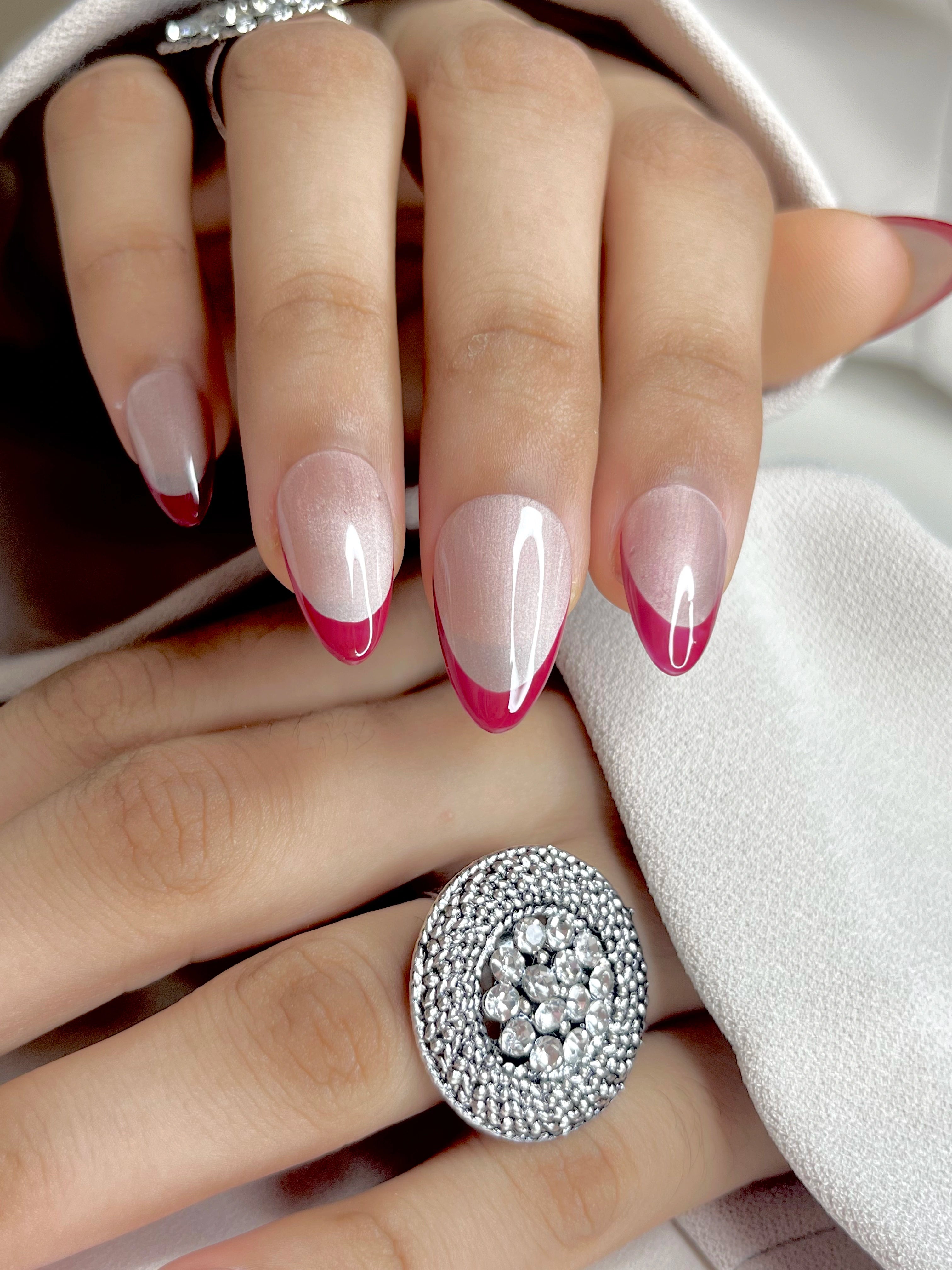 nude cat eye soft gel press on nails