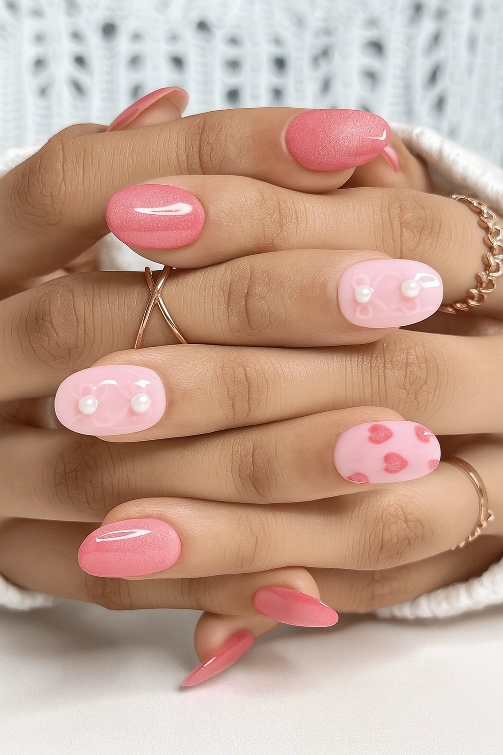 Buy Best quality pink cat eye press on nails online in india