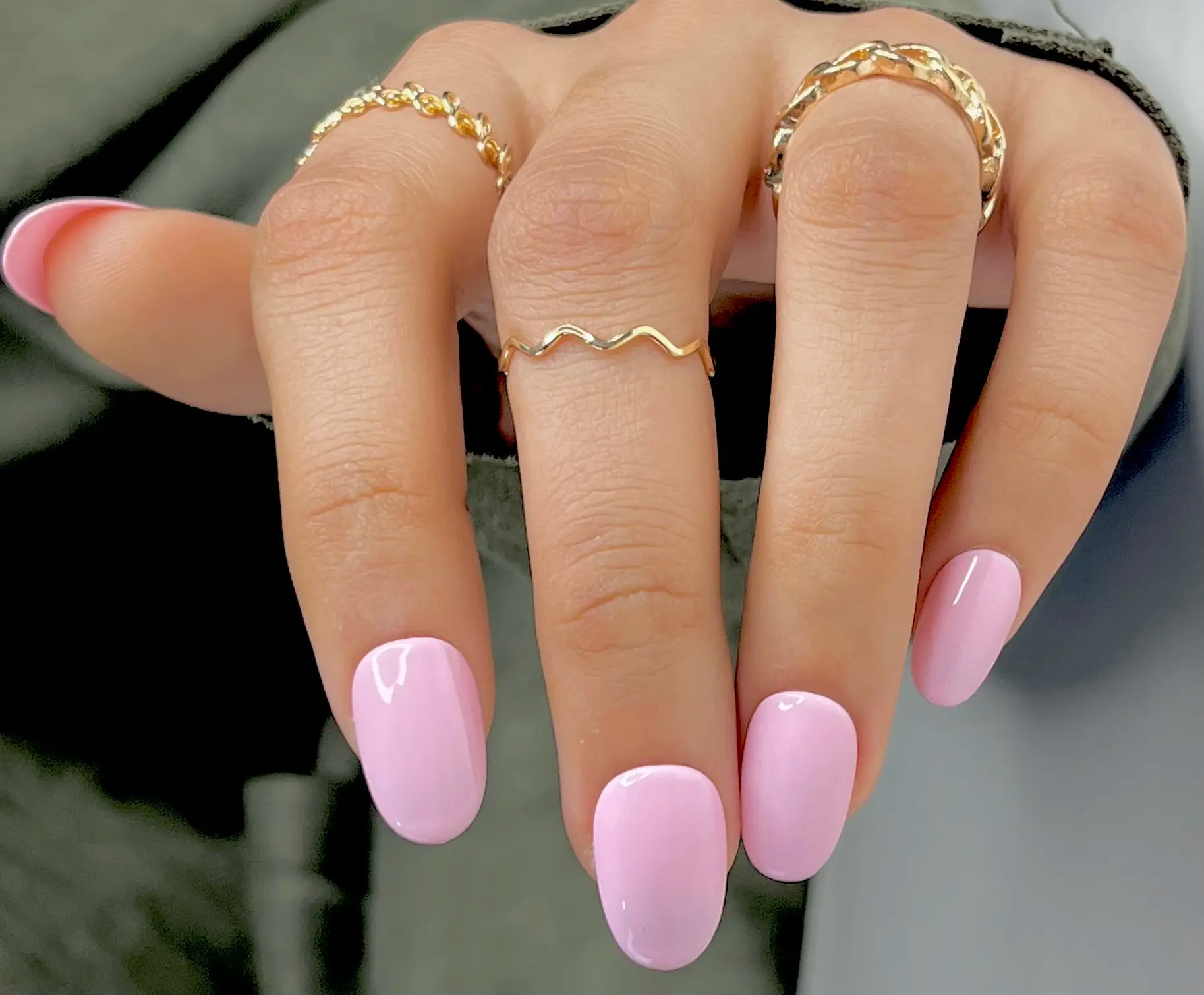 Close-up of Rose Wipe premium handmade press-on nails
