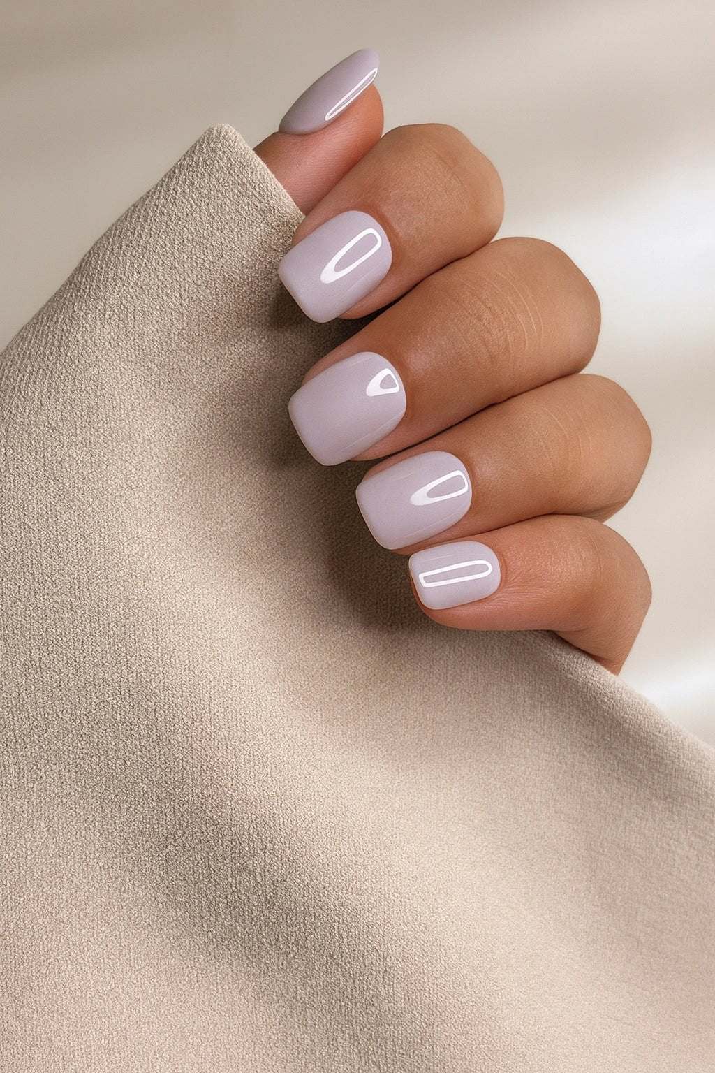 Buy short squall grey lavender fake press on nails online