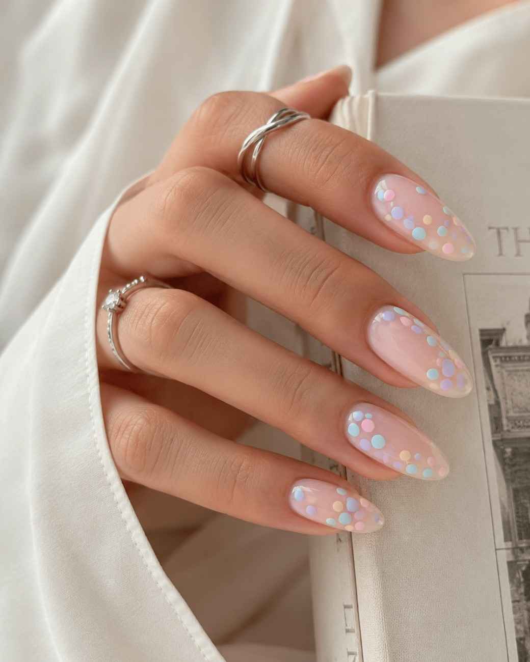 Close-up of Sugar Dot Nails premium handmade press-on nails
