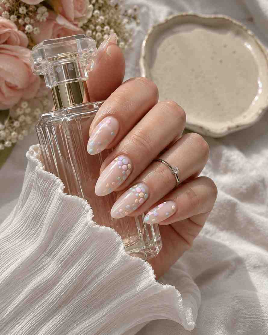 Dot pattern press-on nails with glossy salon-quality finish
