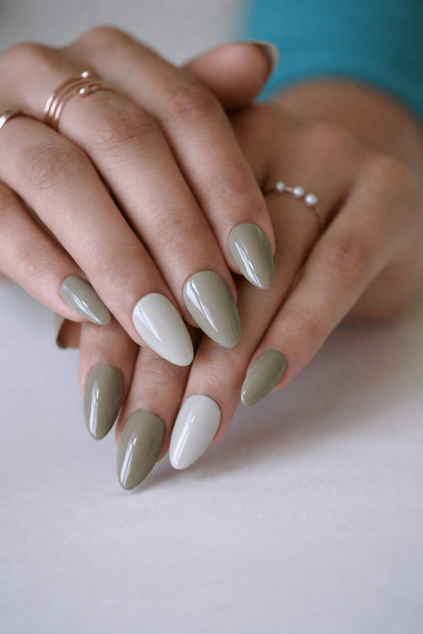 Close-up of Tropical Mint premium handmade press-on nails