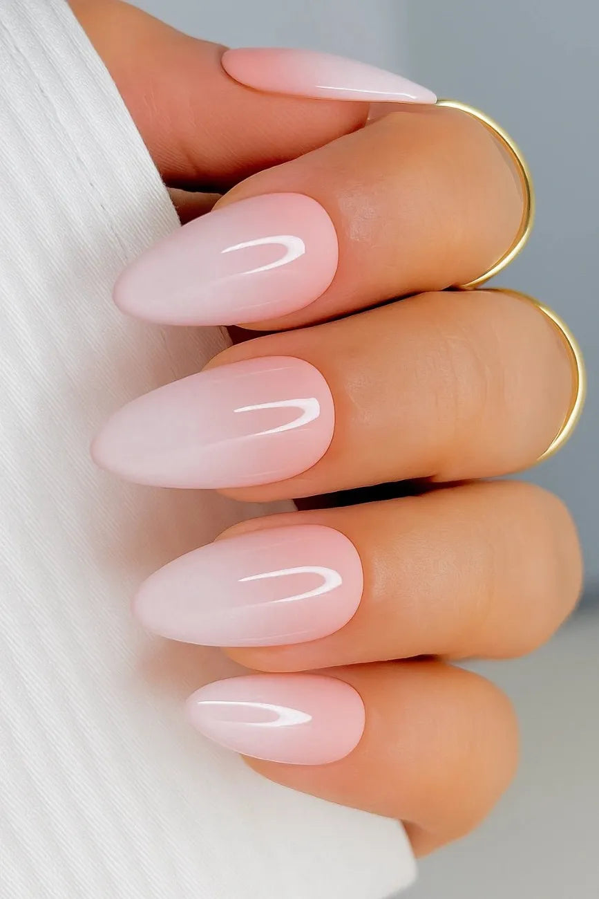Front view of White Mocha press-on nails featuring a soft white mocha design